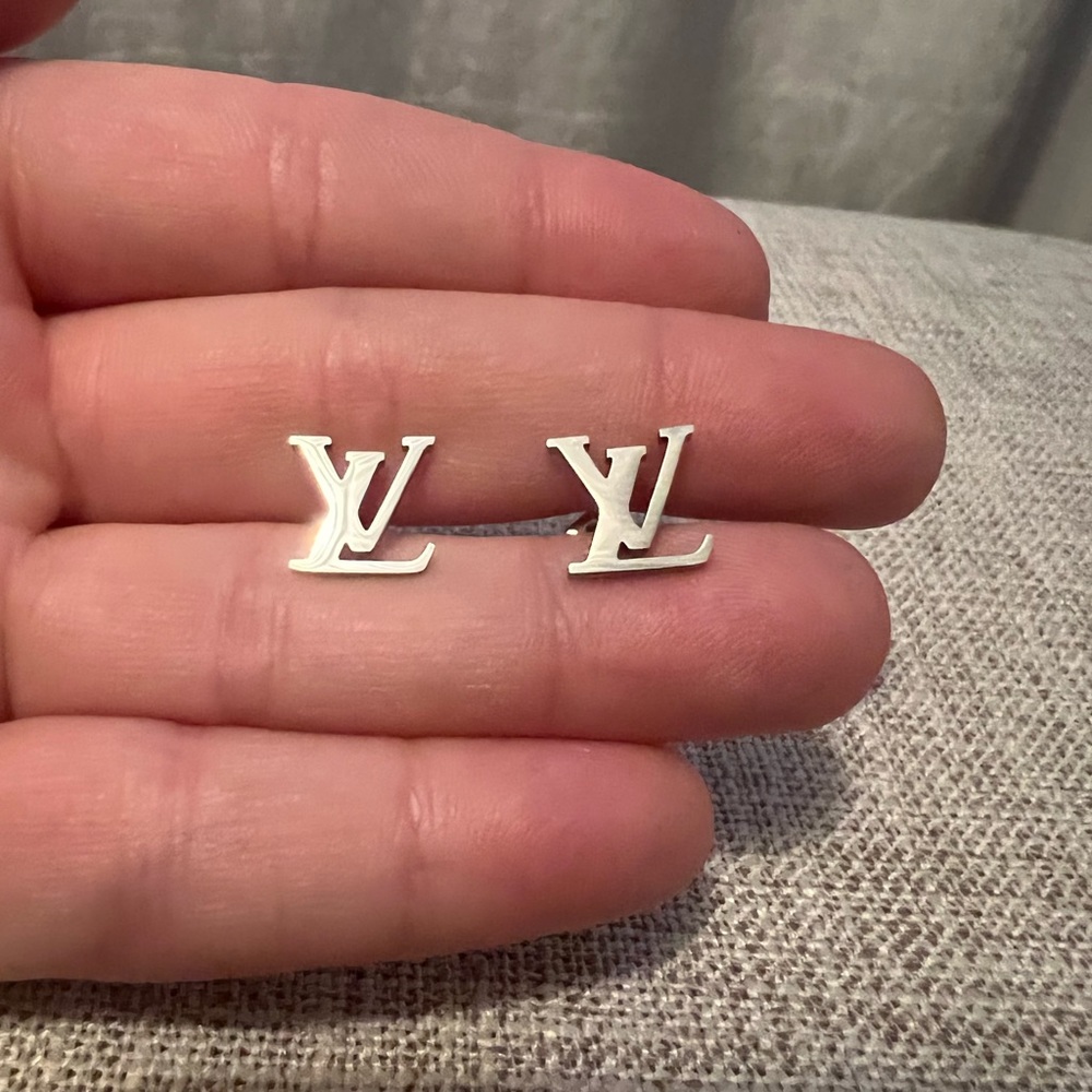 Silver Initial Studs